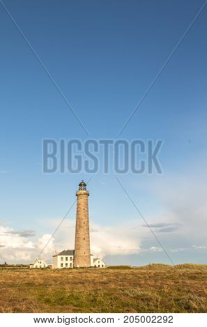 Lighthouse in Grenen, Skagen in Denmark, vertical imaage