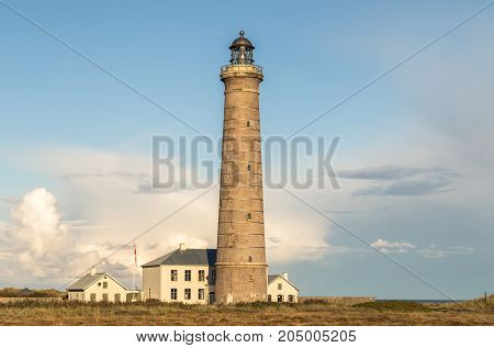 Lighthouse in Grenen, Skagen in the north of Denmark