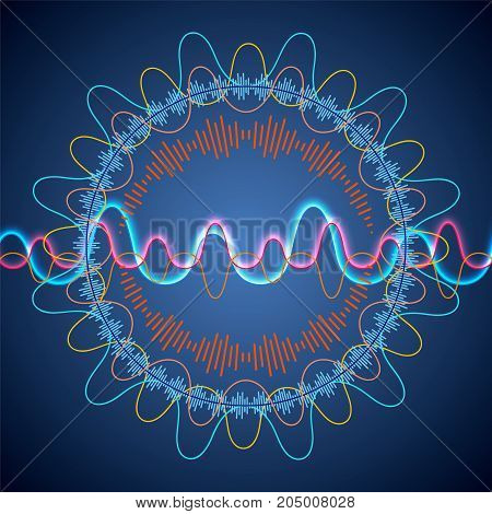 Big Data Visualization. Fractal Element With Lines And Dots Array. Big Data Connection Complex. Data