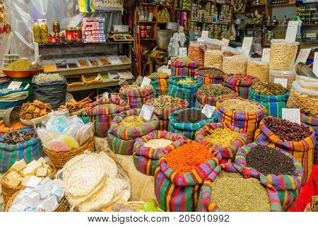 Spices On Sale In The Market, In Acre (akko)