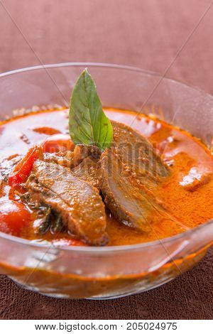 close up Red curry with roast duck