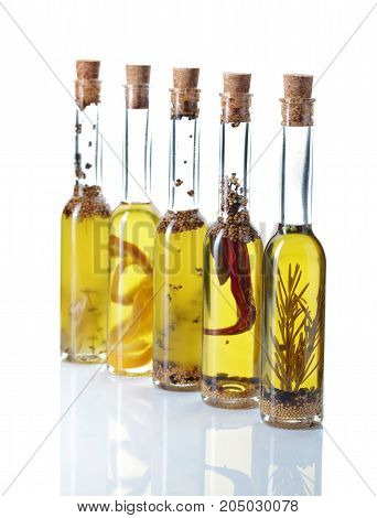 Olive Oil Spices Isolated On White.