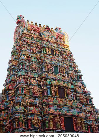 The Colorful Hindu Temple In Bangkok , Thailand