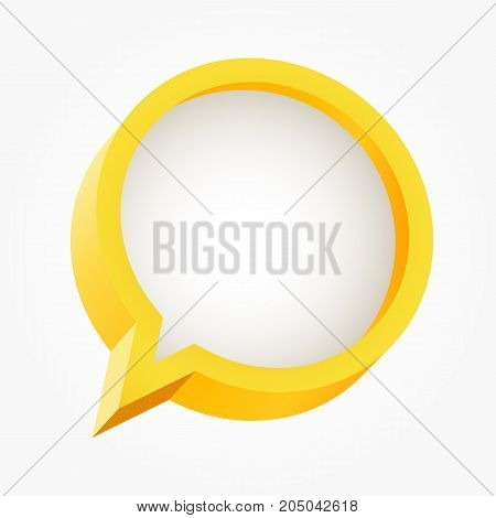 Golden glossy text bubble shapes isolated over the white background