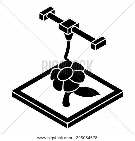 Flower d printing icon. Simple illustration of flower d printing vector icon for web design isolated on white background