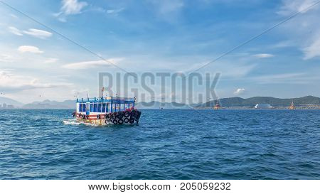 view of the city of Nha Trang from the sea, Vietnam