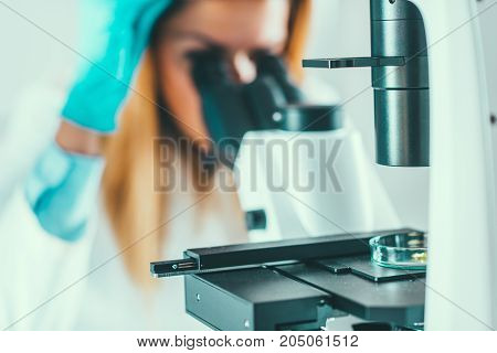 Biotechnology , Toned Image, Two Women Research In The Lab