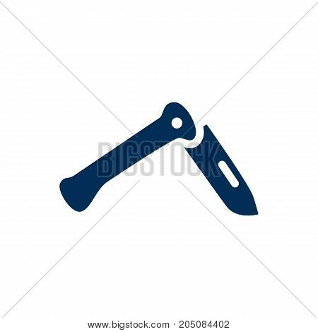 Vector Jackknife Element In Trendy Style.  Isolated Penknife Icon Symbol On Clean Background.