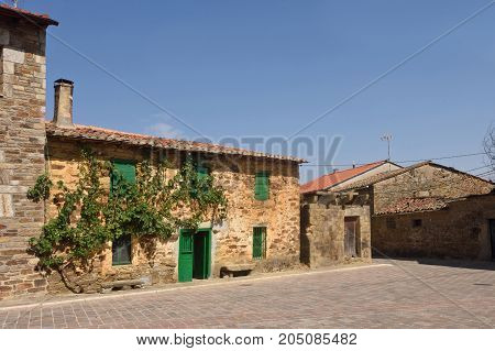 Village of villardeciervos Sierra de La Culebra Zamora provinceSpain