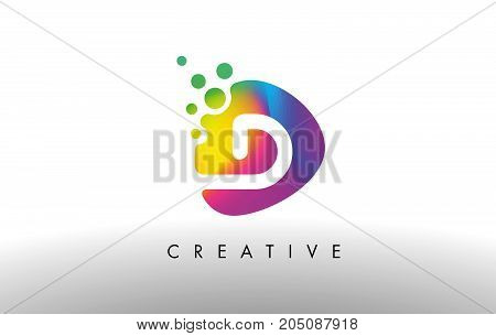 D Colorful Logo Design Shape. Purple Abstract Shape Letter Icon.