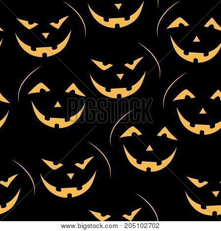Scary  jack-o-lantern Halloween seamless patterns. Childish background. Holiday design. Vector illustration.