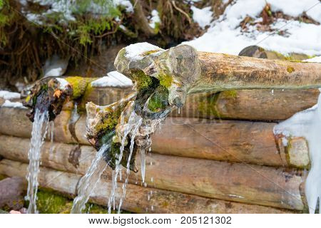 Holy spring gremyachiy Klyuch. Svyatogorye. Moscow region Sergiev Posad district village Vzglyadnevo