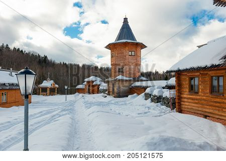 Holy spring gremyachiy Klyuch. A pilgrimage center. Svyatogorye. Moscow region Sergiev Posad district village Vzglyadnevo