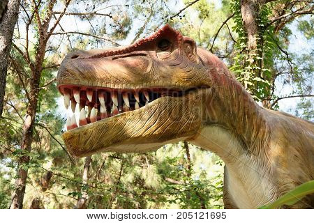 Kemer;Turkey-August 14; 2017: Tyrannosaurus rex-Late Cretaceous /150-65 million years ago. In the Dinopark