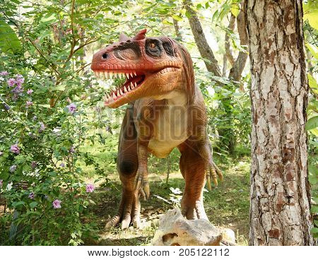 Kemer;Turkey-August 14; 2017: Tyrannosaurus rex-Late Cretaceous /150-65 million years ago. In the Dinopark