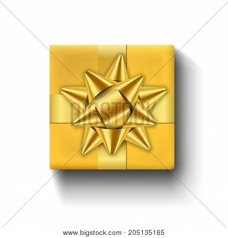 Gift Box Top View Isolated Vector Template