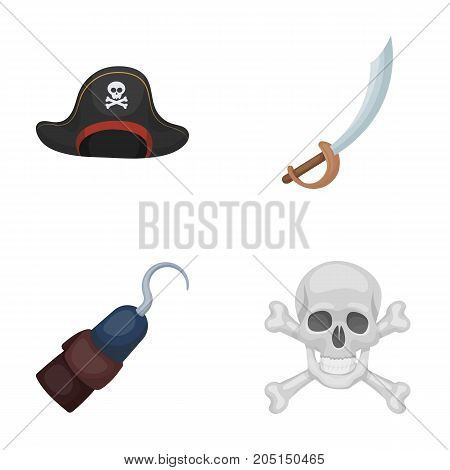 Pirate, bandit, cap, hook .Pirates set collection icons in cartoon style vector symbol stock illustration .