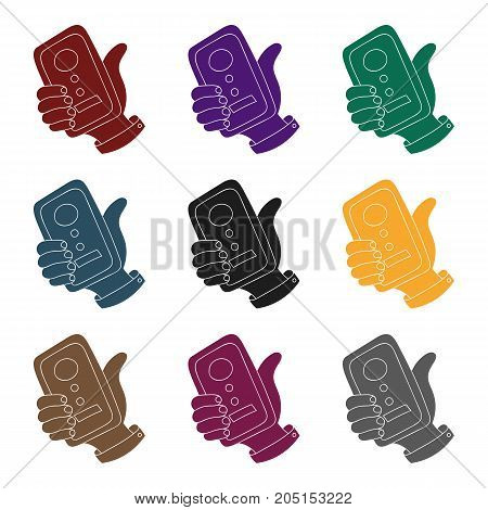Call conference icon in black design isolated on white background. Conference and negetiations symbol stock vector illustration.