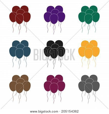 Multicolored inable balls.Party and parties single icon in black style vector symbol stock web illustration.