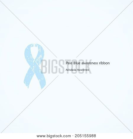 Awareness ribbon. Painted. Pale Blue. Achalasia. Isolated icon.List of meanings, symbol, name of color.