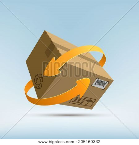 Cargo Delivery. Free And Fast Freight Transportation Around The World. Parcels By Mail. Stock Vector