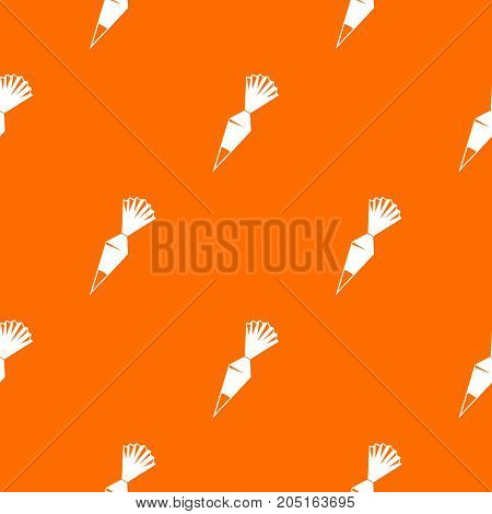 Cotton icing bag pattern repeat seamless in orange color for any design. Vector geometric illustration