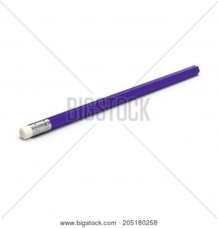 Unsharpened Pencil on white background. 3D illustration