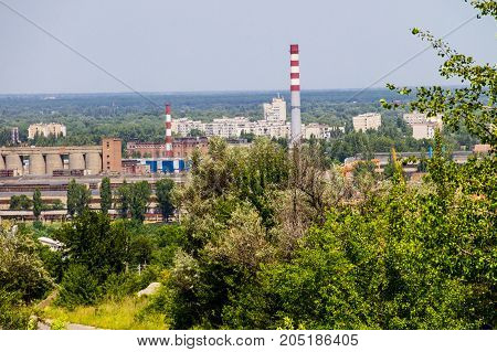 View On The Industrial District In Kremenchug City, Ukraine