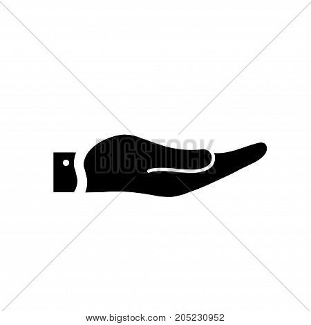 icon of a hand, vector symbol on a white background