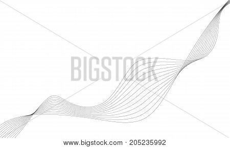 Abstract Wave Element For Design. Digital Frequency Track Equalizer. Stylized Line Art Background. V