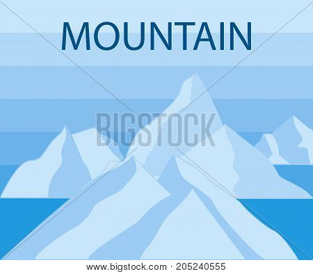 Mountain Icons Set on White Background. Vector illustration