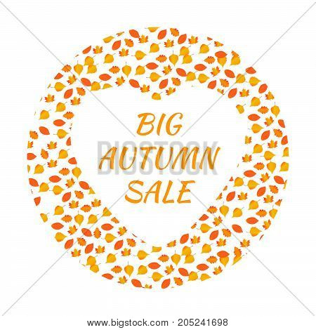 Autumn leaf foliage watercolor. Autumn sale - 85 off . Fall sale. Web banner or poster for e-commerce, on-line cosmetics shop, fashion beauty shop, store. Vector illustration. EPS 10