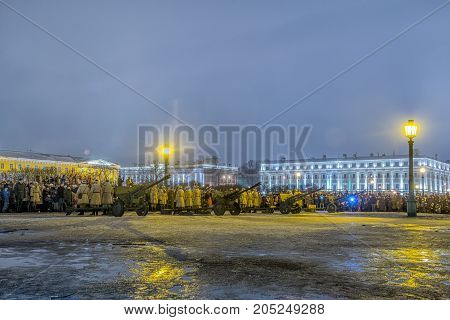 ST. PETERSBURG RUSSIA - January 27.2017: Day of Military Glory of Russia - Day of complete liberation of Leningrad from the fascist blockade (1944)