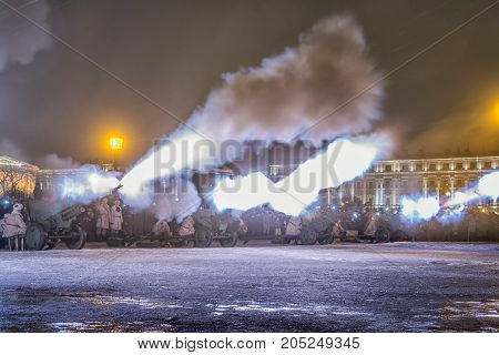 ST. PETERSBURG RUSSIA - January 27.2017: Day of Military Glory of Russia - Day of complete liberation of Leningrad from the fascist blockade (1944)
