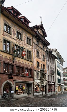 Ancient Houses In Lucerne
