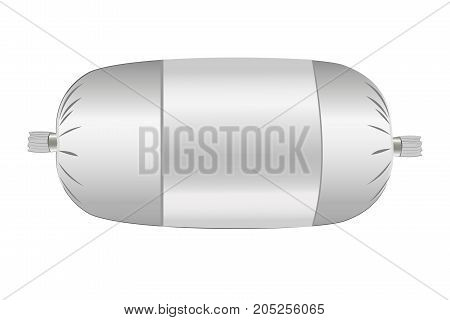Sausage on white background. Vector illustration. Ready for your design. Mock-up