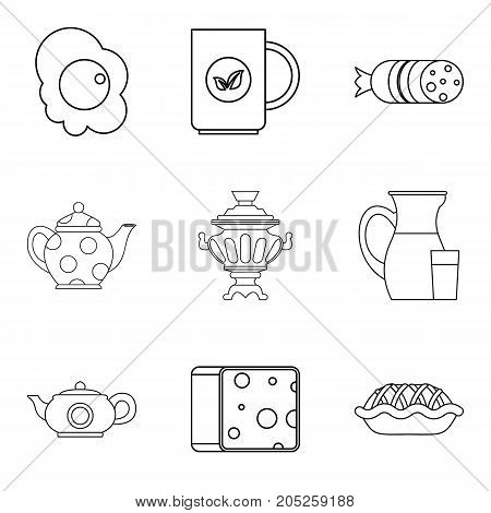 Wad icons set. Outline set of 9 wad vector icons for web isolated on white background