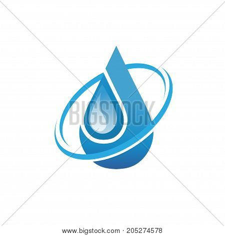 Water drop abstract vector logo design template. Water drop blue. Creative shape Aqua concept icon. Clear bio eco idea. Ecology technology.