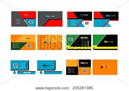 Collection of colorful business card design vector