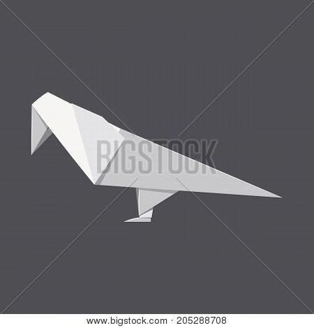 Origami parrot concept background. Realistic illustration of origami parrot vector concept background for web design