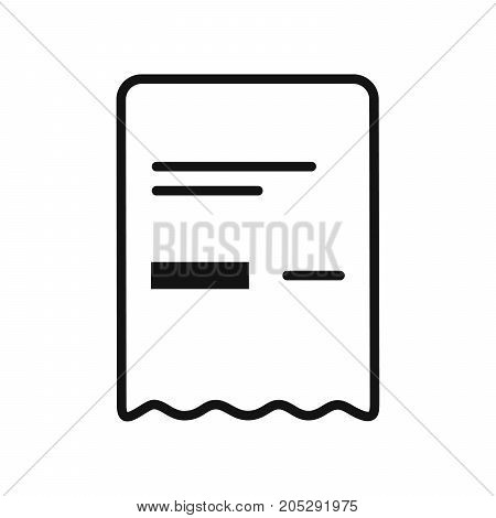 Vector illustration of an icon in the form of a shopping paper check picture for an application a website business presentation infographics on a white background.