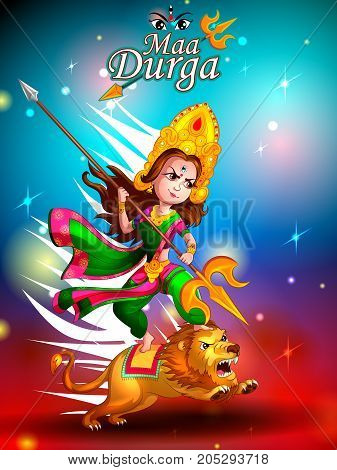 Happy Durga Puja festival India holiday background. Vector illustration