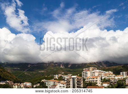Becici Montenegro View of the city and mountains