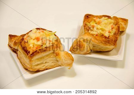 A Chicken puff pastries for appetier delicious