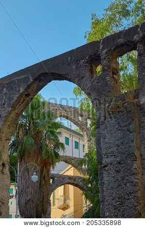 Ancient Aqueduct In Italy