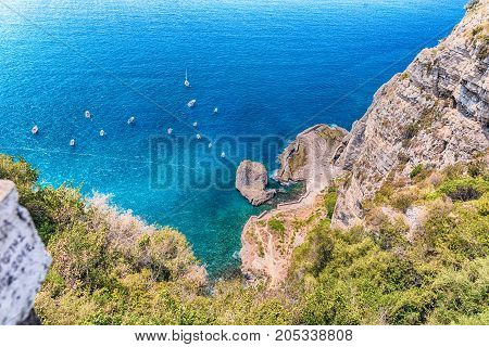 Aerial View Of The Coastline Of Sorrento Peninsula, Italy