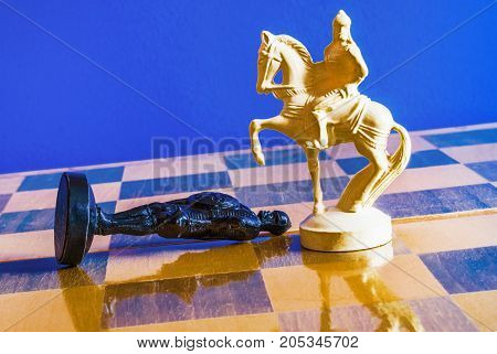 Chess On Black Background.