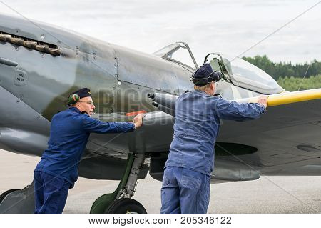 Air Show Spitfire Mk Xvi Airplane Flying