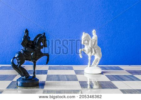 Chess On Black Background.