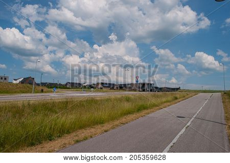Road in suburbs of Naestved in Denmark